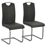 vidaXL Blagovaonske stolice od umjetne kože 2 kom 43 x 55 x 100 cm sive