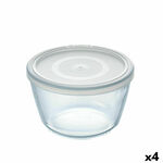 Okrugla Kutija za Ručak s Poklopcem Pyrex Cook &amp; Freeze 1,1 L 15 x 15 x 10 cm Providan Silikon Staklo (4 kom.) , 2428 g