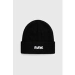Kapa G-Star Raw boja: crna, - crna. Kapa iz kolekcije G-Star Raw. Model izrađen od pletiva s aplikacijom.