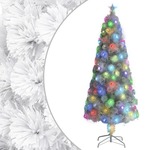vidaXL Umjetno božićno drvce LED bijelo 210 cm optička vlakna