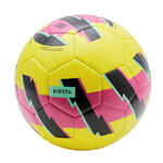 Lopta za učenje nogometa veličina 5 žuto-ružičasta