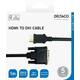 DELTACO HDMI to DVI cable, 1080p, DVI-D Single Link, 1m, black