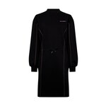 Pamučna haljina Karl Lagerfeld boja: crna, midi, oversize - crna. Haljina iz kolekcije Karl Lagerfeld. Široki kroj. Model izrađen od lagano elastične pletenine.