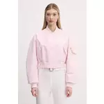 Bomber jakna Hugo Blue boja: ružičasta, za prijelazno razdoblje, oversize, 50542360