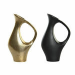 Vase DKD Home Decor 21 x 9 x 34 cm Black Golden Aluminium Modern (2 Units)