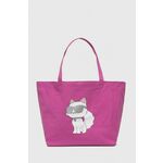 Karl Lagerfeld Shopper torba 'Ikonik 2.0' bež / siva / roza / bijela