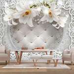 Samoljepljiva foto tapeta - Lilies and Quilted Background 147x105