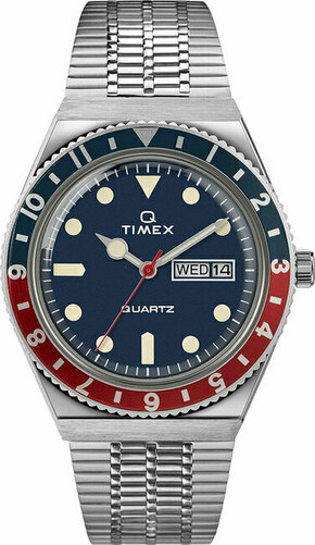 Sat Timex Q Reissue TW2T80700 Silver/Navy