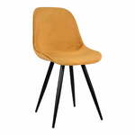 Senf žute baršunaste blagovaonske stolice u setu 2 kom Capri – LABEL51