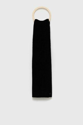 Kratki šal s primjesom vune Superdry boja: crna - crna. Šal iz kolekcije Superdry. Model izrađen od glatke pletenine.
