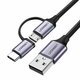 2u1 USB kabel UGREEN Type-C / Micro USB, QC 3.0, 1m (crni)