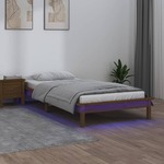vidaXL LED okvir za krevet boja meda 90x190 cm 3FT mali masivno drvo