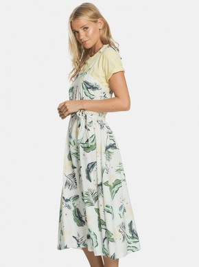 ROXY Ljetna haljina 'NOWHERE TO HIDE' bijela / travnato zelena / žad / pastelno žuta / orhideja bijela