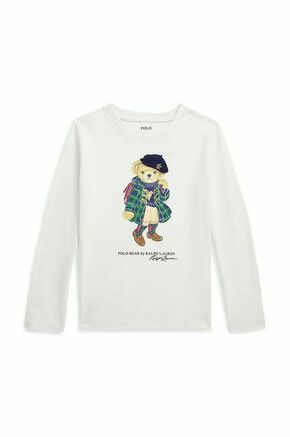 Dječja pamučna majica dugih rukava Polo Ralph Lauren boja: bijela