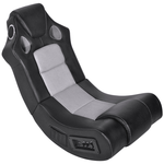 vidaXL Crno-siva stolica za ljuljanje od umjetne kože s audio