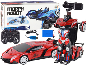 Auto na daljinsko upravljanje Robot Transformation R/C 1:10- crveni