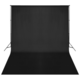 vidaXL Crna Chroma Key pozadina s držačima, 5x3 m
