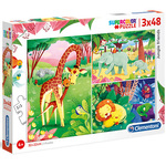 Džungla Supercolor 3u1 puzzle 3x48kom - Clementoni