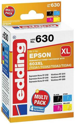 Edding uložak za pisač EDD-630 zamjenjuje Epson 603XL (T03A1/A2/A3/A4) višestruko pakiranje 4 - crna