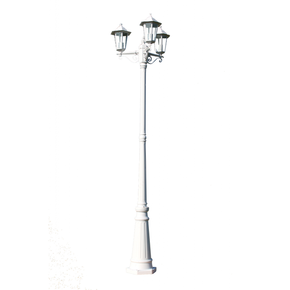 VidaXL Vrtna stupna svjetiljka 3-lanterne 215 cm bijela