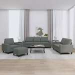 vidaXL 4-dijelni set sofa tamnosivi od tkanine