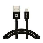 Swissten podatkovni i kabel za punjenje s tekstilnim premazom, USB/lightning, 1,2 m crni (71523201)