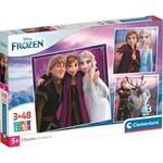 Glavni likovi Frozena 3x48 komada Supercolor puzzle - Clementoni