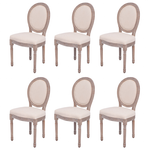 vidaXL Blagovaonske stolice 6 kom Laneno Platno (244087+244088)