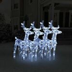 vidaXL Božićni sobovi 4 kom hladni bijeli 160 LED žarulja akrilni