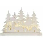 EMOS 12 LED drvena dekoracija, božićno selo, 31 cm