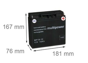 Baterija akumulatorska MULTIPOWER MP18-12
