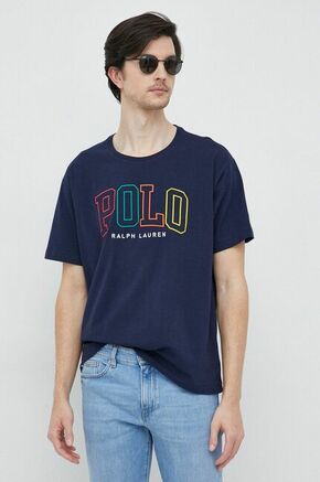 Pamučna majica Polo Ralph Lauren boja: tamno plava