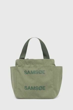 Samsøe Samsøe Shopper torba 'Salanita' žad / tamno zelena / bijela