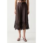 ViCOLO hlače culottes za žene od pamuka smeđa TAB0753
