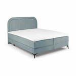 Svjetloplavi boxspring krevet s prostorom za pohranu 180x200 cm Eclipse - Cosmopolitan Design