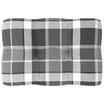 vidaXL Jastuk za sofu od paleta sivi karirani 60 x 40 x 12 cm