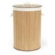 Compactor Koš za rublje s pokrovom, od bambusa, okrugli, 40 x 60 cm, prirodna