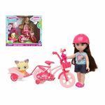 Lutka s Kućnim Ljubimcem Dream Bicycle Roza 26 x 22 cm , 264 g