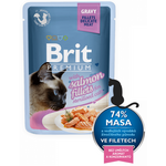 Brit Premium Cat Delicate Fillets in Gravy with Salmon for Sterilised 24 X 85 g