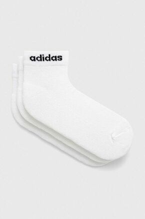Čarape adidas 3-pack boja: bijela - bijela. Visoke čarape iz kolekcije adidas. Model izrađen od elastičnog