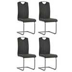 vidaXL Blagovaonske stolice od umjetne kože 4 kom 43 x 55 x 100 cm sive