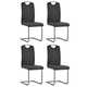 vidaXL Blagovaonske stolice od umjetne kože 4 kom 43 x 55 x 100 cm sive