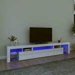 vidaXL TV ormarić s LED svjetlima visoki sjaj bijeli 215x36,5x40 cm