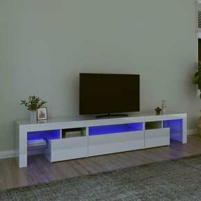 VidaXL TV ormarić s LED svjetlima visoki sjaj bijeli 215x36