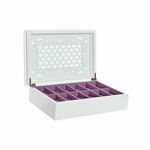 Jewelry box DKD Home Decor Watches 29 x 20 x 9,5 cm Crystal Lilac White MDF Wood