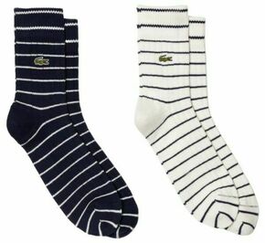 Čarape za tenis Lacoste Short Striped Cotton Socks 2P - navy blue/white