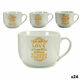 Cup Coffee Porcelain Golden White 500 ml 24 Units