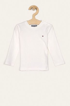Tommy Hilfiger - Dječja majica dugih rukava 74-176 cm - bijela. Majica dugih rukava iz kolekcije Tommy Hilfiger. Model izrađen od glatke pletenine.