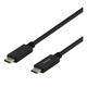 DELTACO USB-C - USB-C CABLE,5Gbit/S, 5A,1M, black