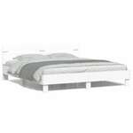 vidaXL Okvir za krevet s uzglavljem i LED bijeli 180x200 cm